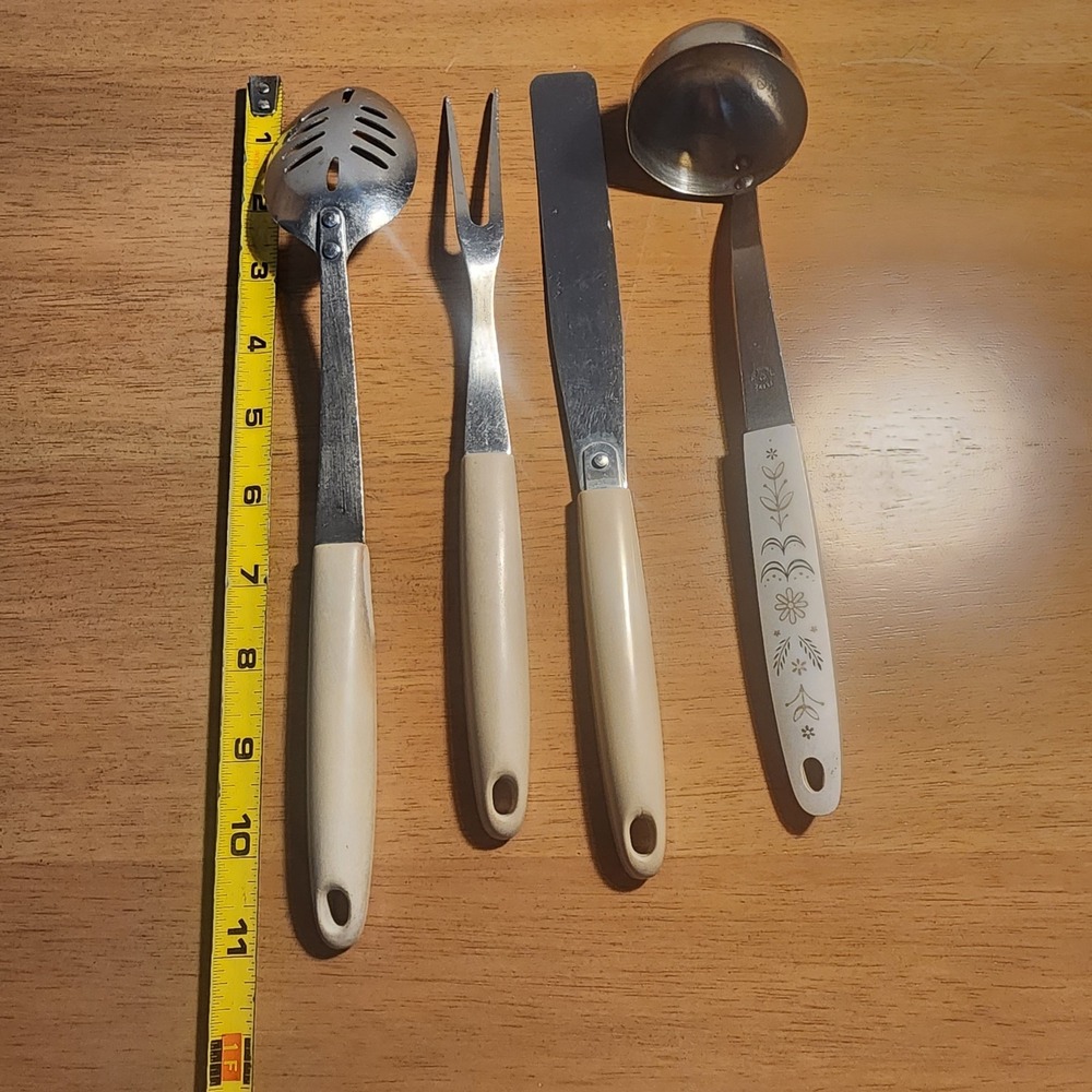 4 Vintage Echo Flint Kitchen Utensil Wheat Harvest Icing , Fork, Ladle, spoon - Picture 16 of 16
